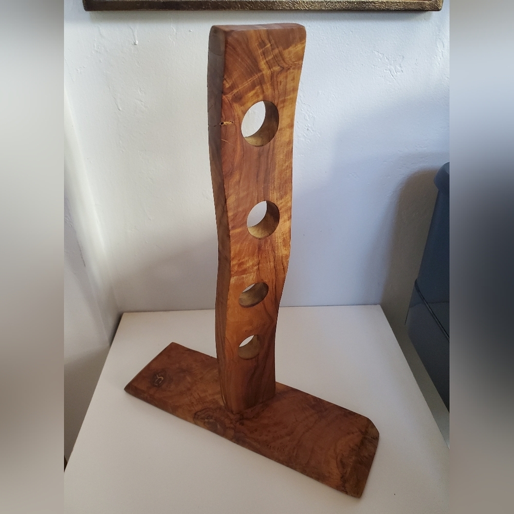 Olive Wood Bottle Holder - Picture 7 of 10